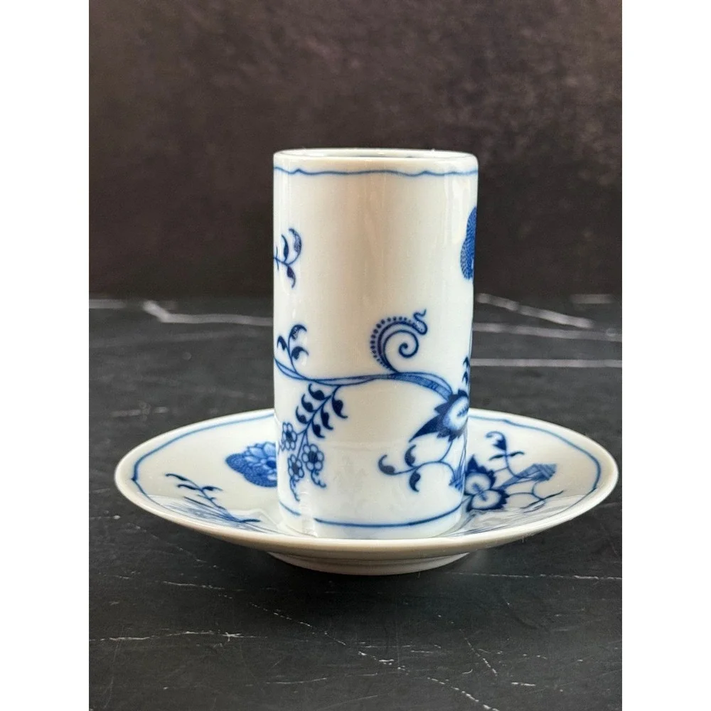 VTG Blue Danube Blue Onion Porcelain Irish Coffee Cup and Saucer READ